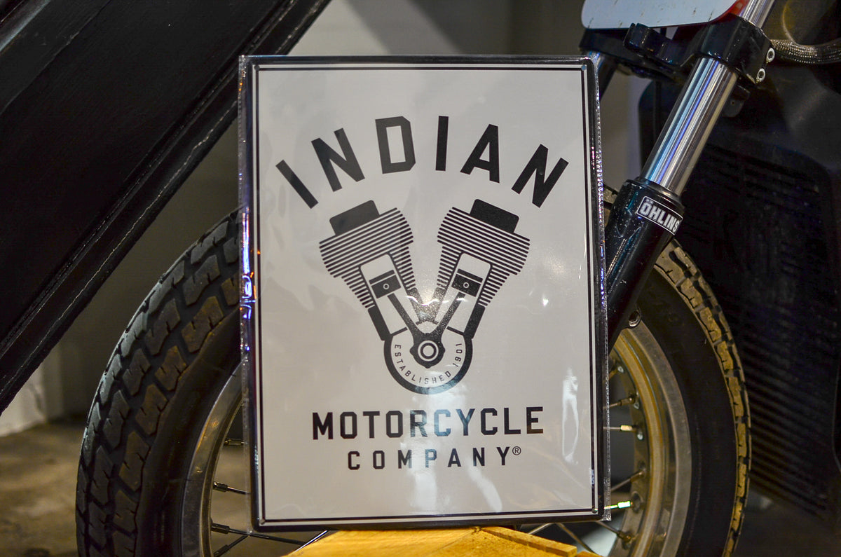 Indian Motorcycle V Twin Metal Sign