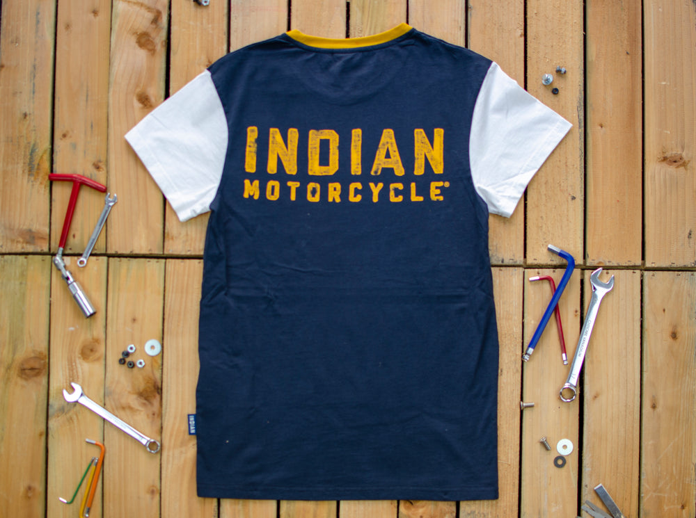 
                  
                    Indian Motorcycle - MW BL Mesh Print Logo Tee
                  
                