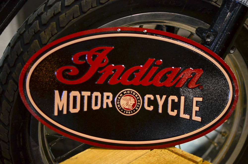 Indian Motorcycle - Script Logo Metal Sign