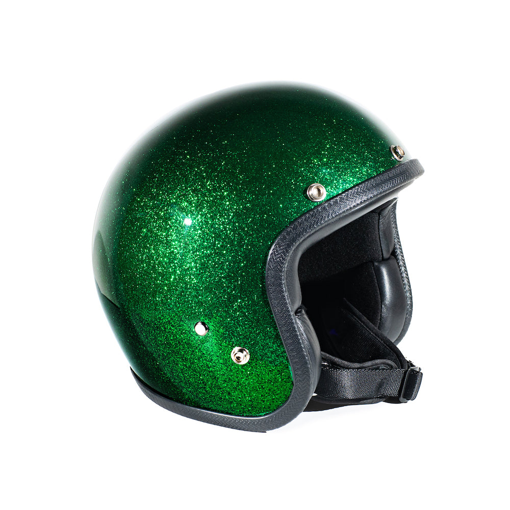 70's Helmet Metalflake Deep Green